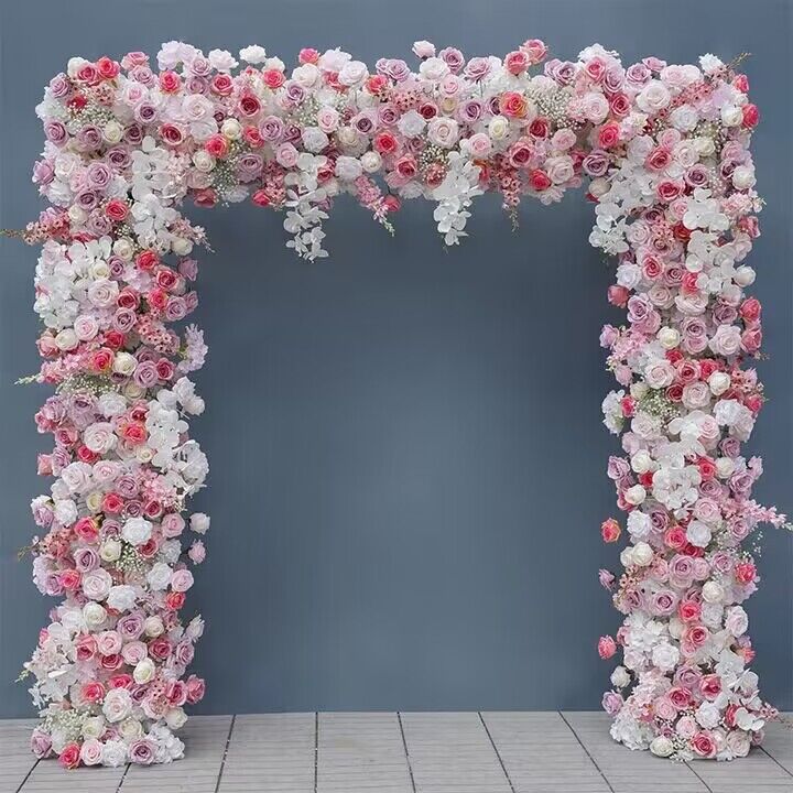 Violet, Hot Pink, Baby Pink, Ivory Rectangle Archway Flower, Wedding Engagement Baby Shower Backdrop Decoration Flower Garland