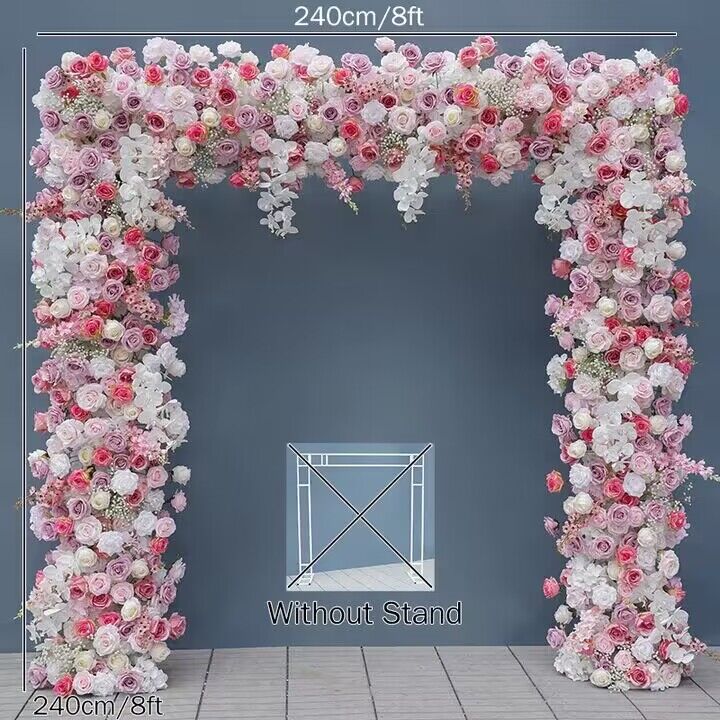 Violet, Hot Pink, Baby Pink, Ivory Rectangle Archway Flower, Wedding Engagement Baby Shower Backdrop Decoration Flower Garland