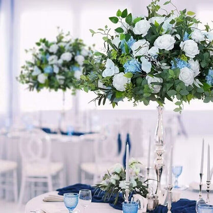 Artificial White Rose, Greenery Artificial Wedding Table Centerpiece, Aisle Flower Ball, Various Size