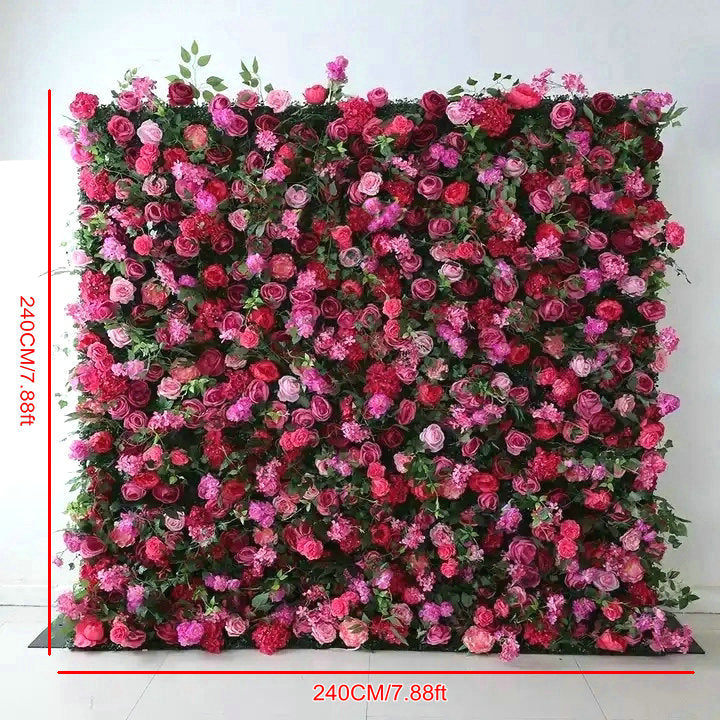 Charming Hot Pink Flower Backdrop, Wedding Engagement Baby Shower Backdrop Decoration