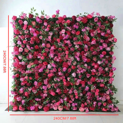 Charming Hot Pink Flower Backdrop, Wedding Engagement Baby Shower Backdrop Decoration