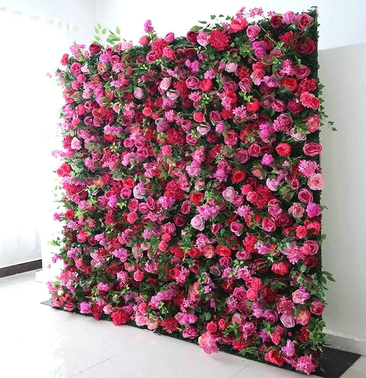 Charming Hot Pink Flower Backdrop, Wedding Engagement Baby Shower Backdrop Decoration