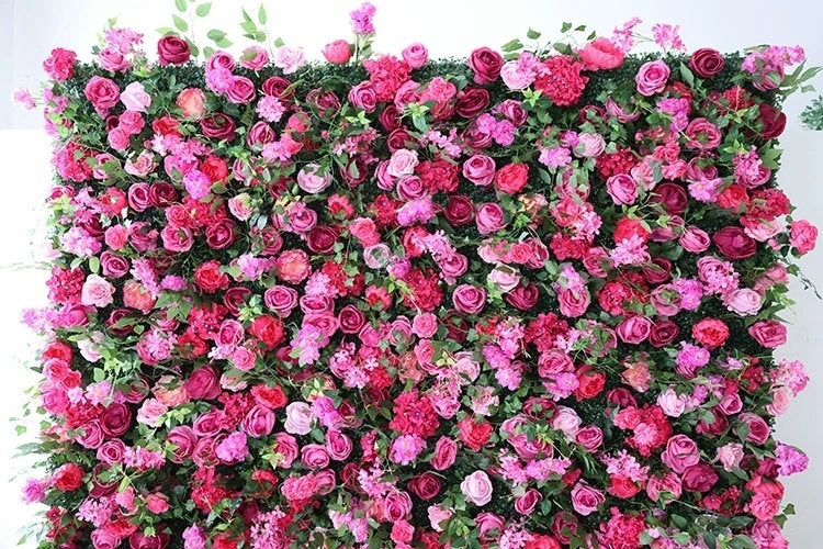 Charming Hot Pink Flower Backdrop, Wedding Engagement Baby Shower Backdrop Decoration