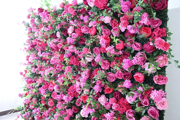 Charming Hot Pink Flower Backdrop, Wedding Engagement Baby Shower Backdrop Decoration