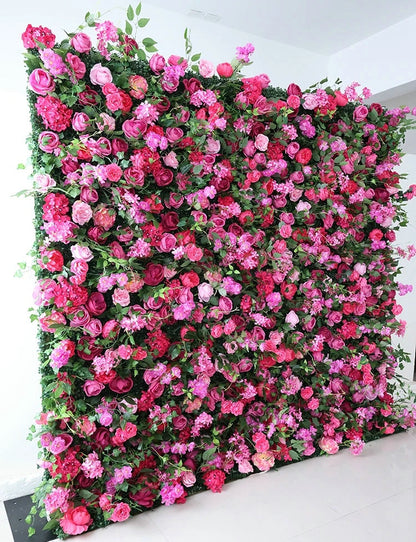 Charming Hot Pink Flower Backdrop, Wedding Engagement Baby Shower Backdrop Decoration