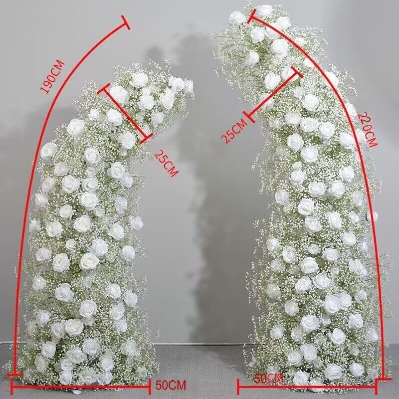 White Rose, Baby breaths Wedding Archway Flowers, Wedding Backdrop Customize Flower, Engagement Backdrop Photography Props