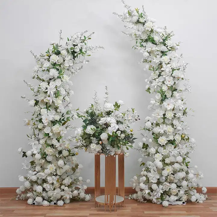 White, Greenery Flower Garland, Wedding Backdrop Customize Flower, Engagement Backdrop Archway Flowers