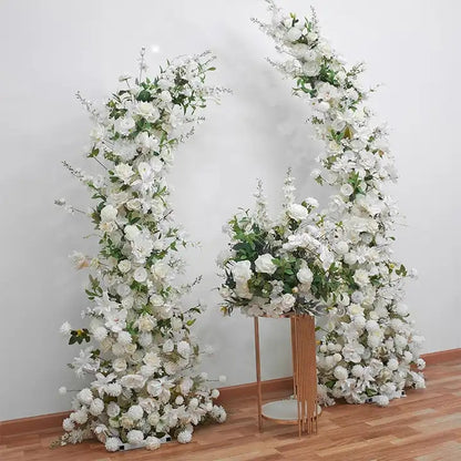 White, Greenery Flower Garland, Wedding Backdrop Customize Flower, Engagement Backdrop Archway Flowers