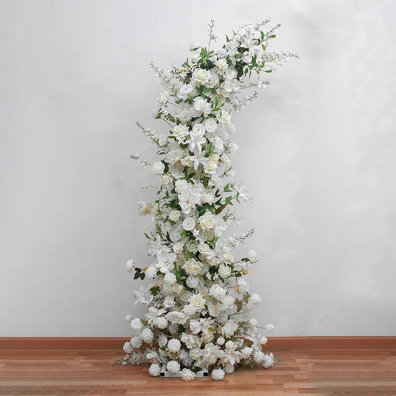 White, Greenery Flower Garland, Wedding Backdrop Customize Flower, Engagement Backdrop Archway Flowers