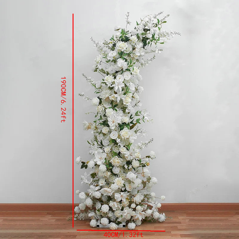 White, Greenery Flower Garland, Wedding Backdrop Customize Flower, Engagement Backdrop Archway Flowers