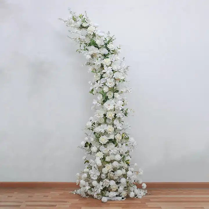 White, Greenery Flower Garland, Wedding Backdrop Customize Flower, Engagement Backdrop Archway Flowers