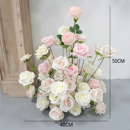 Soft Color Flower Runner, Centerpiece, Wedding Engagement Party, Ceremony Reception Flower Arrangement