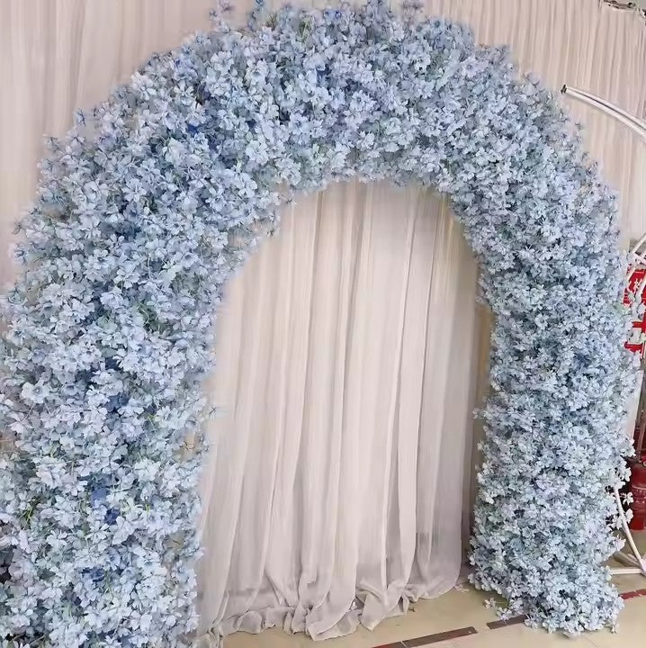 Blue Cherry Blossom Flower Arch Flower Backdrop, Wedding Engagement Backdrop Flower Garland