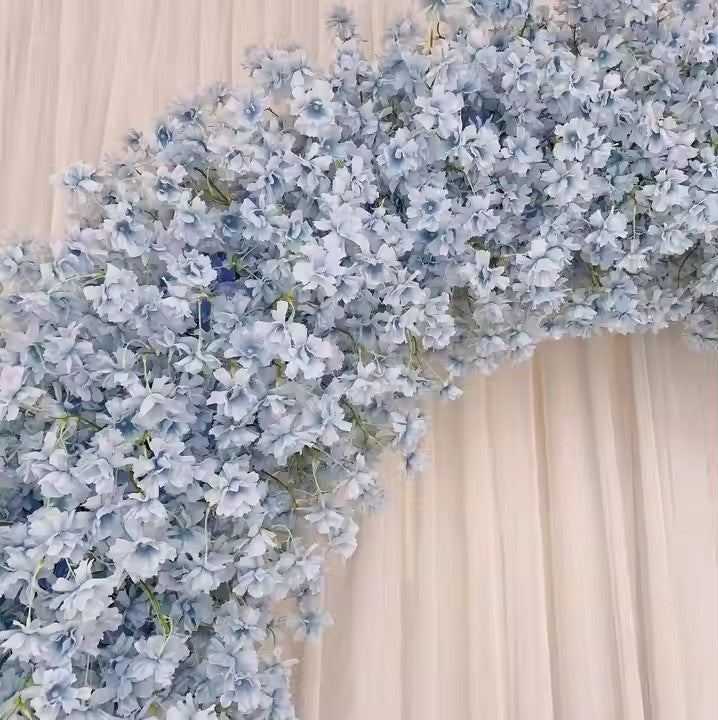 Blue Cherry Blossom Flower Arch Flower Backdrop, Wedding Engagement Backdrop Flower Garland