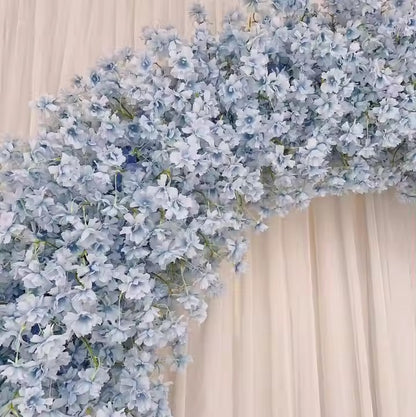 Blue Cherry Blossom Flower Arch Flower Backdrop, Wedding Engagement Backdrop Flower Garland