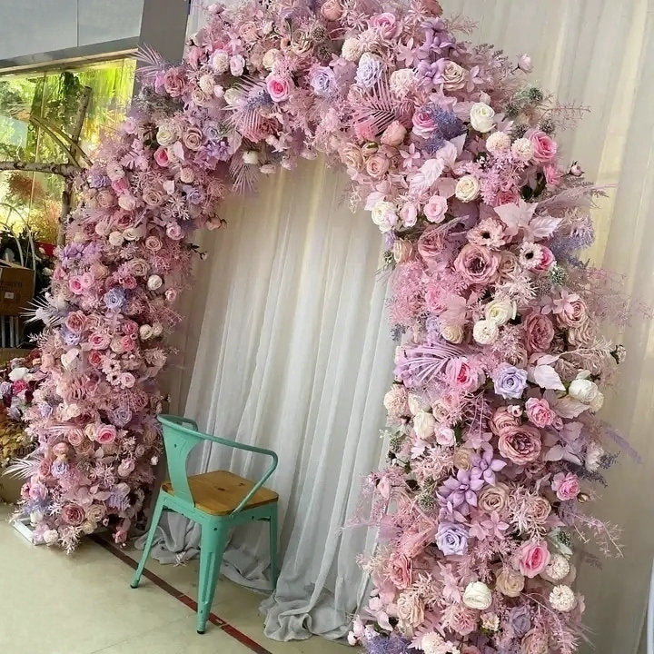 Blush Pink, Lavender Flower Arch Flower Backdrop, Wedding Engagement Backdrop Flower Garland