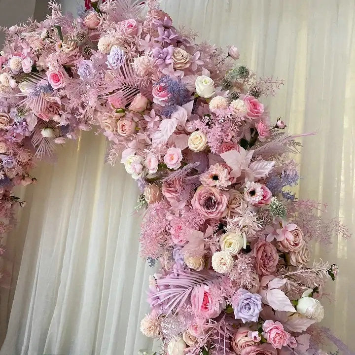 Blush Pink, Lavender Flower Arch Flower Backdrop, Wedding Engagement Backdrop Flower Garland