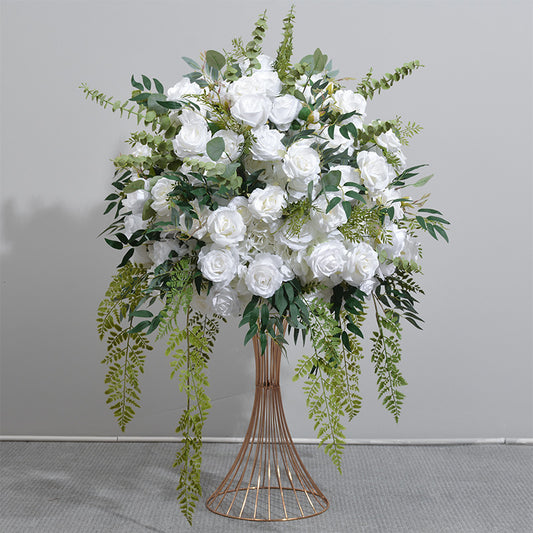 Cream Flower Wedding Centerpiece,Artificial Greenery Flower Ball,Wedding Business Party Aisle Flower