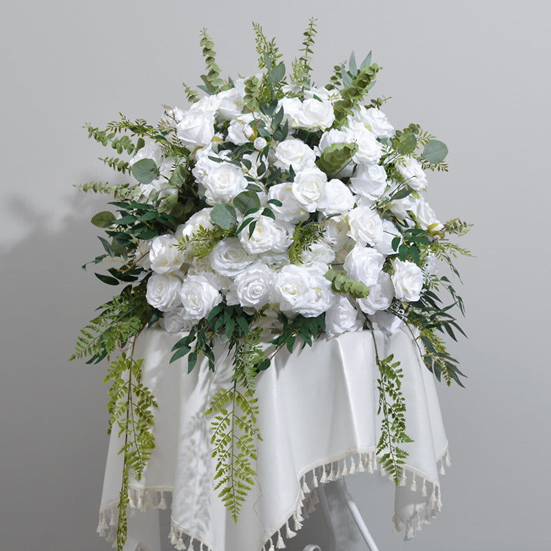 Cream Flower Wedding Centerpiece,Artificial Greenery Flower Ball,Wedding Business Party Aisle Flower