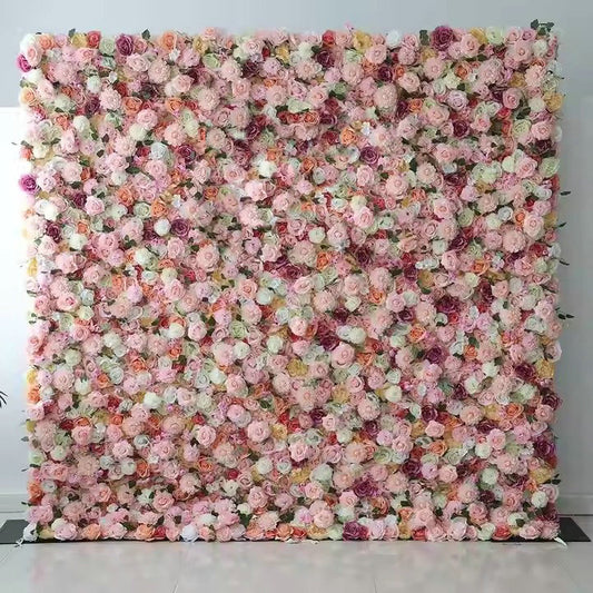 Artificial Soft Color Flower Wall Background, Spring Wedding Birthday Party Home Festival Floral Panel