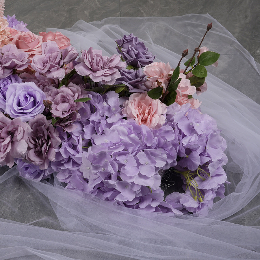 Dusty Purple,Dusty Pink Table Runner,Wedding Flower Row,Bridal Shower Backdrop Decoration