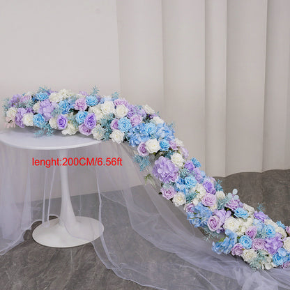 Light Purple,Sky Blue,Ivory Flower Runner,Wedding Flower Centerpiece,Bridal Shower Backdrop Decoration