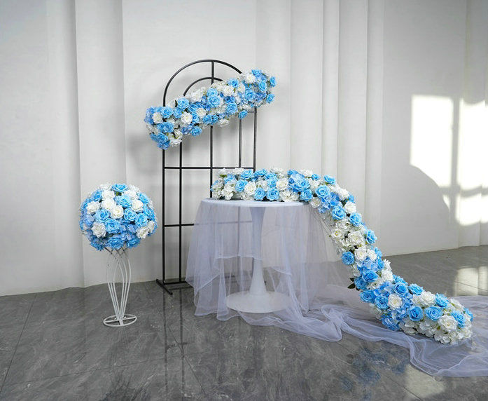 Deep Sky Blue Flower Arrangement, Flower Centerpiece, Wedding Baby Shower Backdrop Decoration