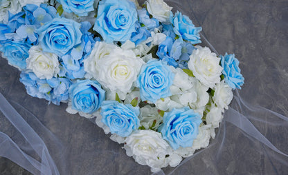 Deep Sky Blue Flower Arrangement, Flower Centerpiece, Wedding Baby Shower Backdrop Decoration