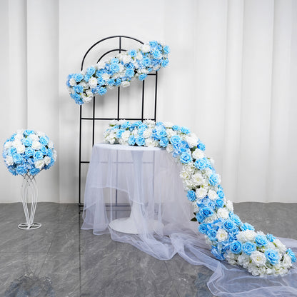 Deep Sky Blue Flower Arrangement, Flower Centerpiece, Wedding Baby Shower Backdrop Decoration