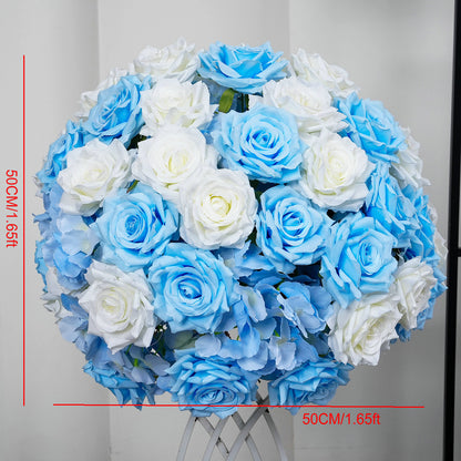 Deep Sky Blue Flower Arrangement, Flower Centerpiece, Wedding Baby Shower Backdrop Decoration