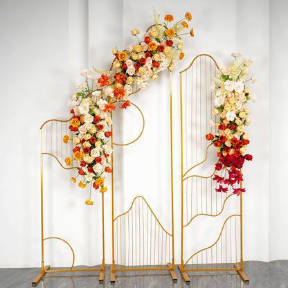 Orange, Yellow Flower Arrangement, Flower Centerpiece, Wedding Reception Table Runner