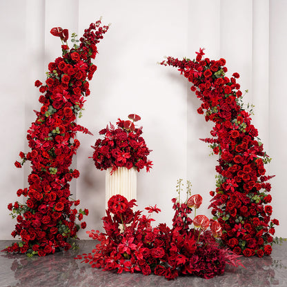 Red, Darkred Arch Flower, Centerpiece, Floor Flower, Wedding Engagement Bridal Shower Backdrop Customize Flower