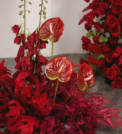 Red, Darkred Arch Flower, Centerpiece, Floor Flower, Wedding Engagement Bridal Shower Backdrop Customize Flower