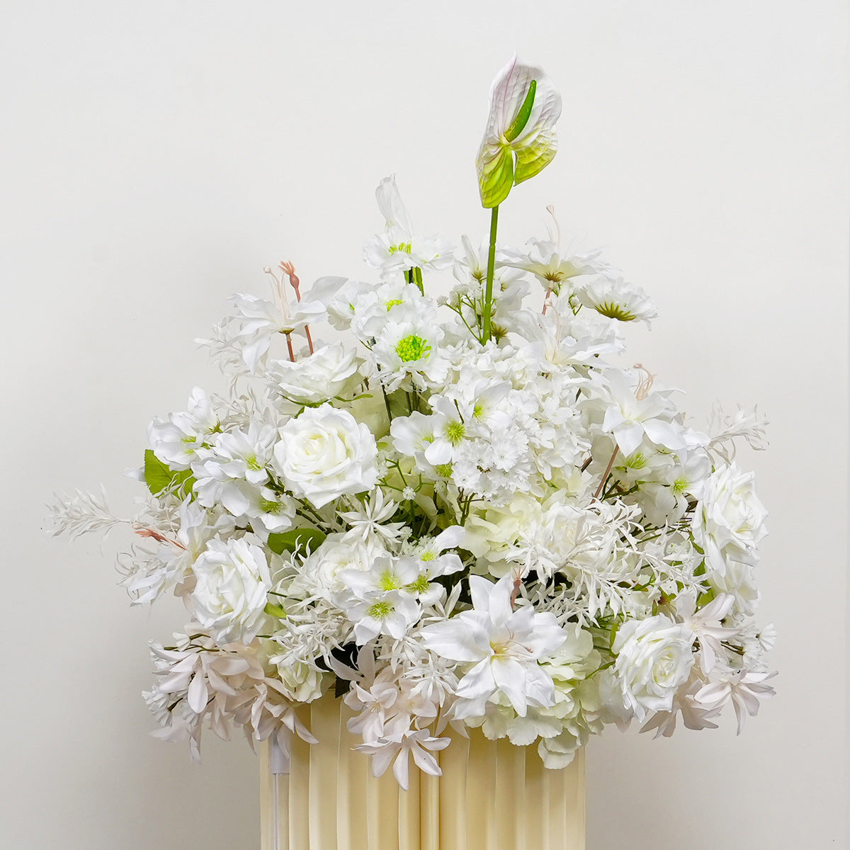 White Flower Arrangement, Centerpiece, Floor Flower, Wedding Engagement Bridal Shower Backdrop Customize Flower