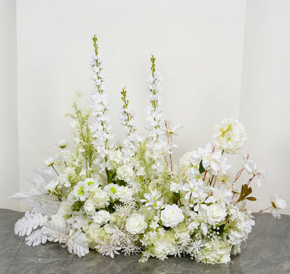 White Flower Arrangement, Centerpiece, Floor Flower, Wedding Engagement Bridal Shower Backdrop Customize Flower