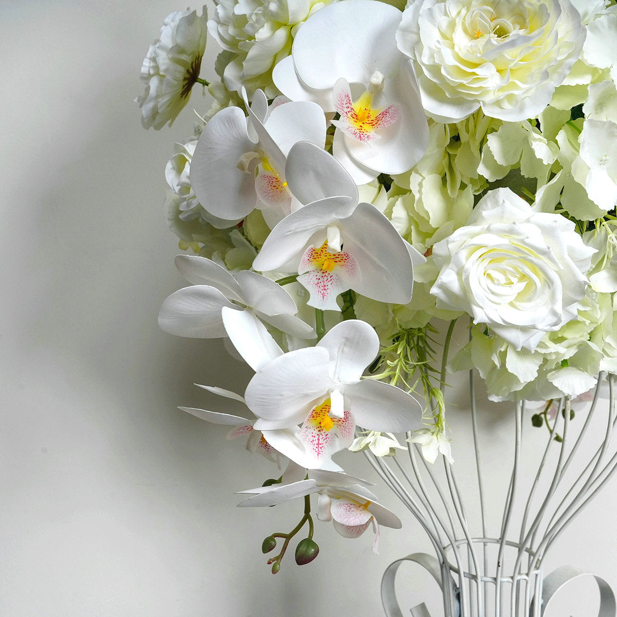 Ivory Rose, Hydrangeas Wedding Floral Table Centerpiece, Floral Ball, Dinner Party Home Business Decor