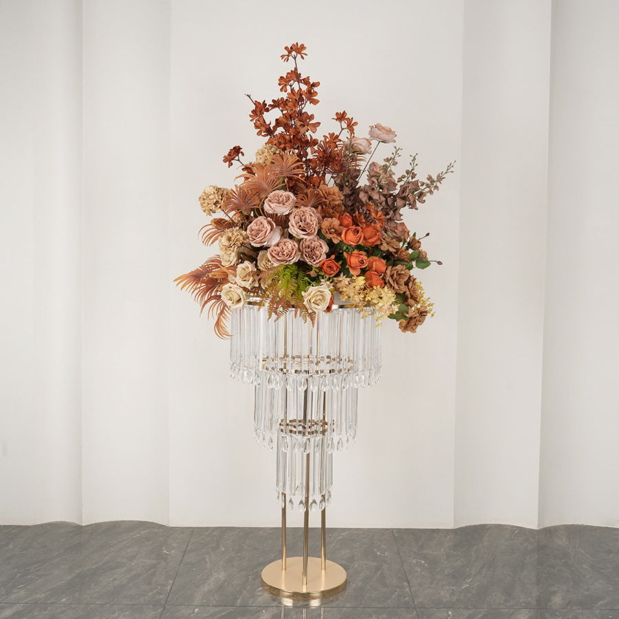 Brown, Burnt Orange Wedding Floral Table Centerpiece, Floral Ball, Dinner Party Home Business Decor