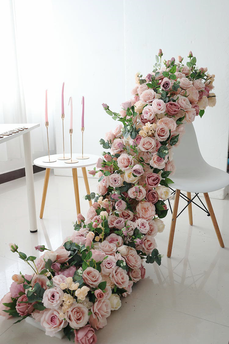 Attractive Artificial Flower Runner, Wedding, Bridal Shower Backdrop Decoration Flower Arrangement