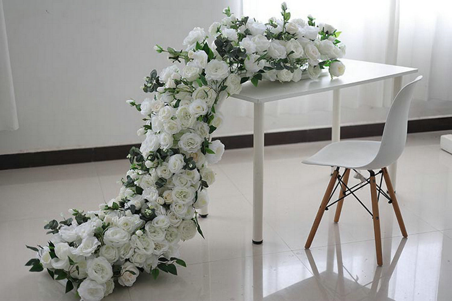 Attractive Artificial Flower Runner, Wedding, Bridal Shower Backdrop Decoration Flower Arrangement