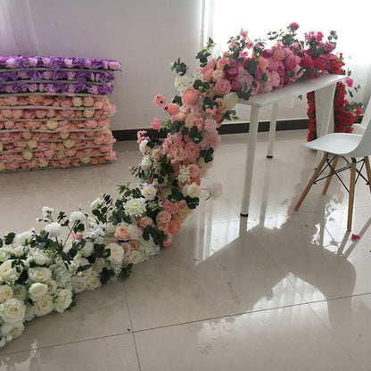 Attractive Artificial Flower Runner, Wedding, Bridal Shower Backdrop Decoration Flower Arrangement