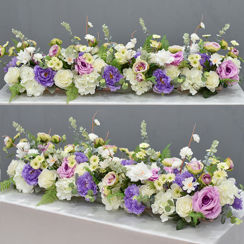 Mistyrose Wedding Artificial Flower Runner, Engagement Party Backdrop Decoration Flower Arrangement