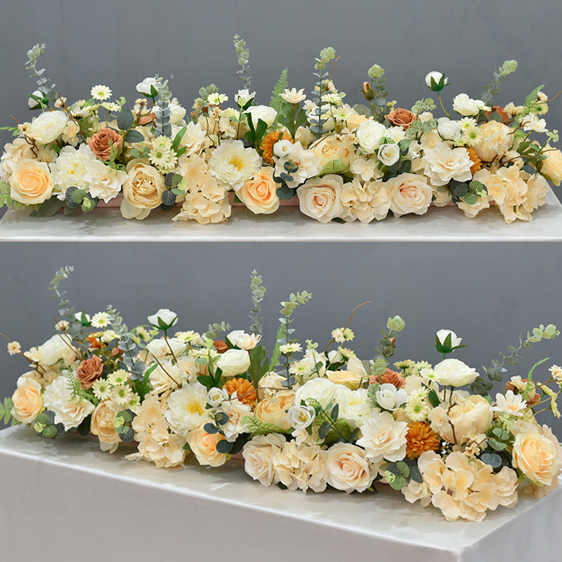 Champagne Artificial Flower Runner, Wedding, Baby Shower Backdrop Decoration Flower Arrangement