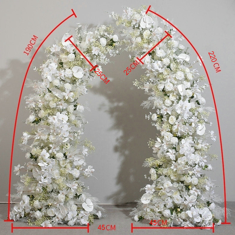 Wedding Archway Flowers, White, Ivory with Greenery Flower Swag for Arch, Wedding Backdrop, Customize Flower