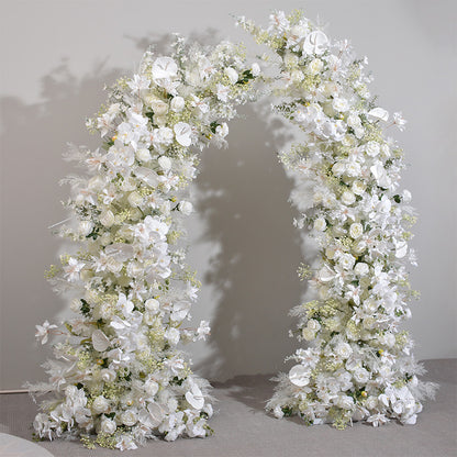 Wedding Archway Flowers, White, Ivory with Greenery Flower Swag for Arch, Wedding Backdrop, Customize Flower