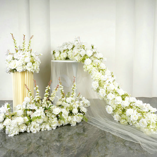 Artificial Ivory Flower Arrangement, Centerpiece, Floor Flower, Wedding Engagement Baby Shower Backdrop Decoration