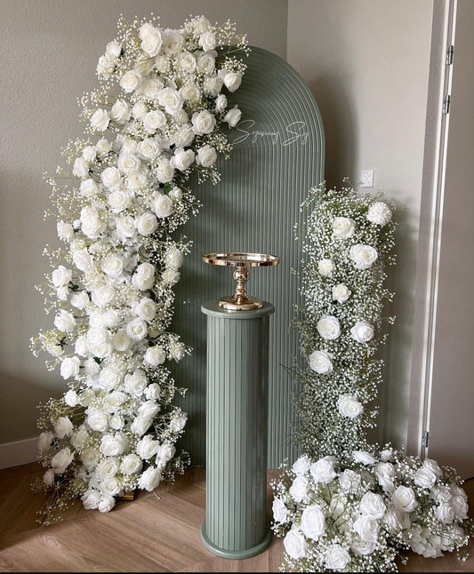 Custom Order Baby's Breath White Rose arches flowers, Wedding Flowers Arrangement, Party Arch Flower,  2 sets flowers , like as photos !