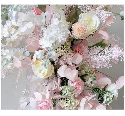 Baby Pink,Ivory Arch Flowers,Wedding Backdrop,Wedding Pillar Flower,Photography Decorations