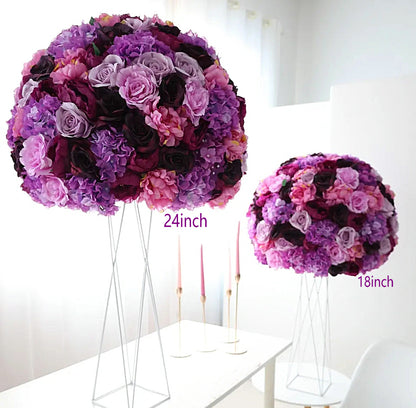 Blush Pink Flower Ball Artificial Flower Table Centerpiece Wreath Wedding Decor Road Lead flower Ball Peony Rose Business Cocktail Party