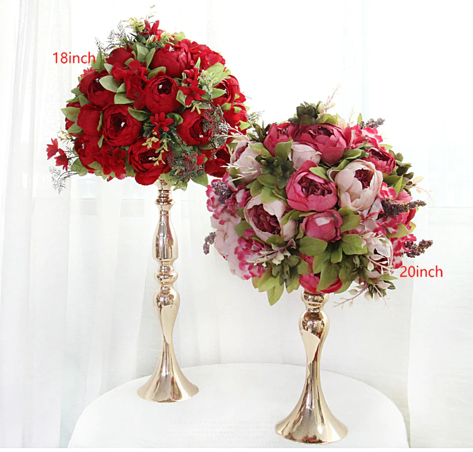 Blush Pink Flower Ball Artificial Flower Table Centerpiece Wreath Wedding Decor Road Lead flower Ball Peony Rose Business Cocktail Party