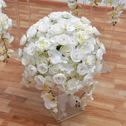 Ivory Phalaenopsis Flower Wedding Centerpiece,Artificial Flower Ball,Dinner Business Decoration